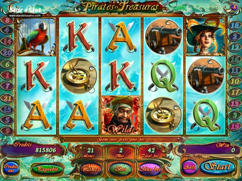 Сокровища пиратов на слоте «Pirates Treasure» в казино Вулкан